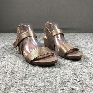 Sofft Sandals Womens 11 Brown Leather Slingback Wedge Comfort Shoes
